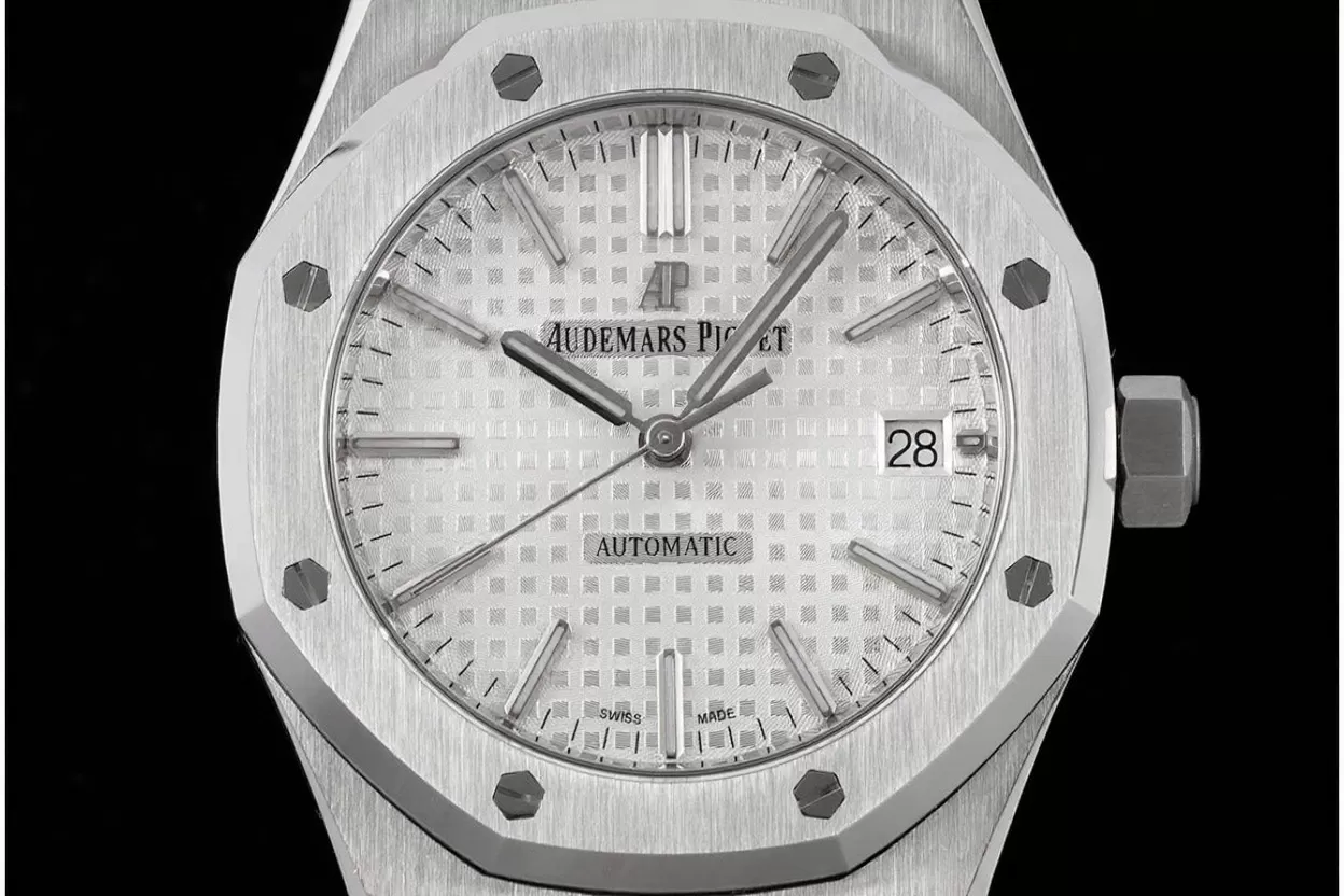 Royal Oak 15450 SS/SS White/Stk APSF SA3120 Super Clone - Image 3