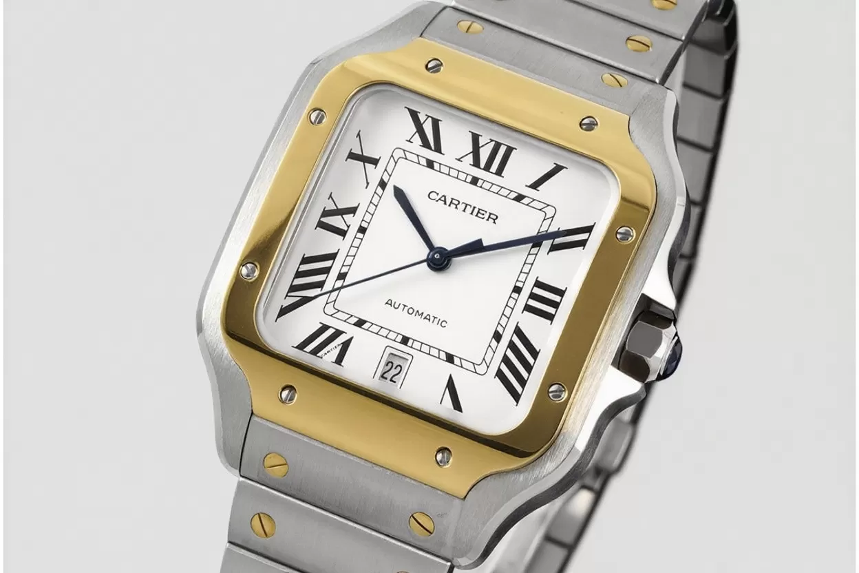 Cartier - Santos De Cartier 2018 Mens XL 40mm YG/SS Wht BVF MY9019 - Image 4