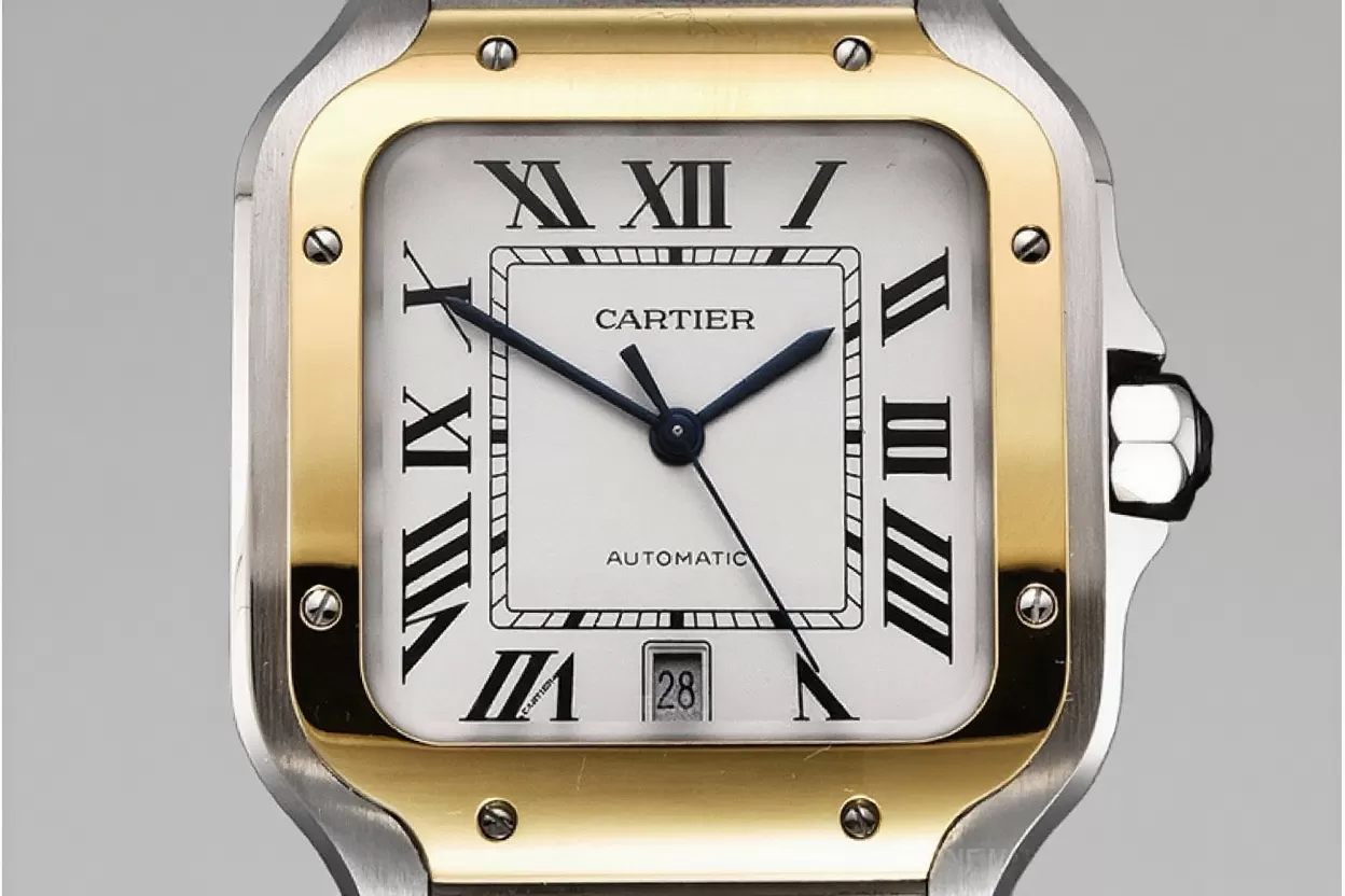 Cartier - Santos De Cartier Mens XL YG/SS White 3KF MY9015 - Image 2