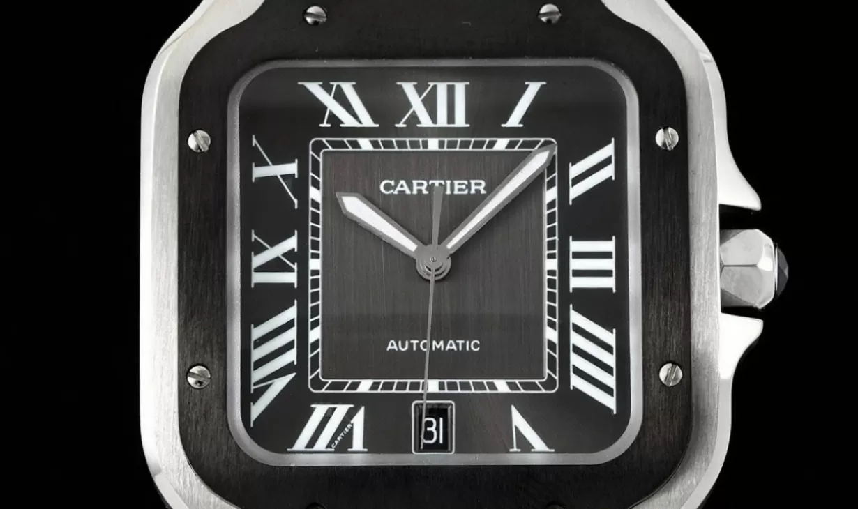 Santos De Cartier Mens XL 40mm SS/SS Gray BVF 9019 - Image 2