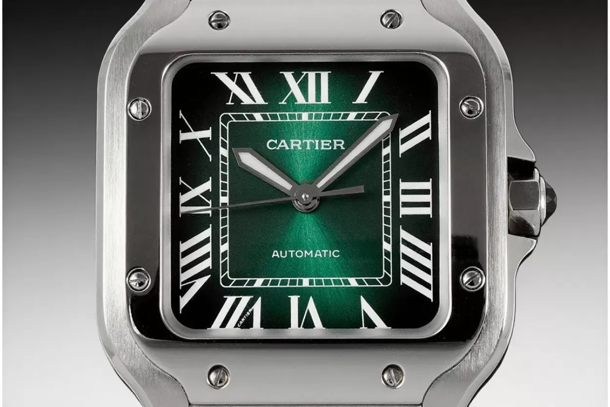 Santos De Cartier Mens 35mm SS/SS Green Dial BVF 9039 - Image 2