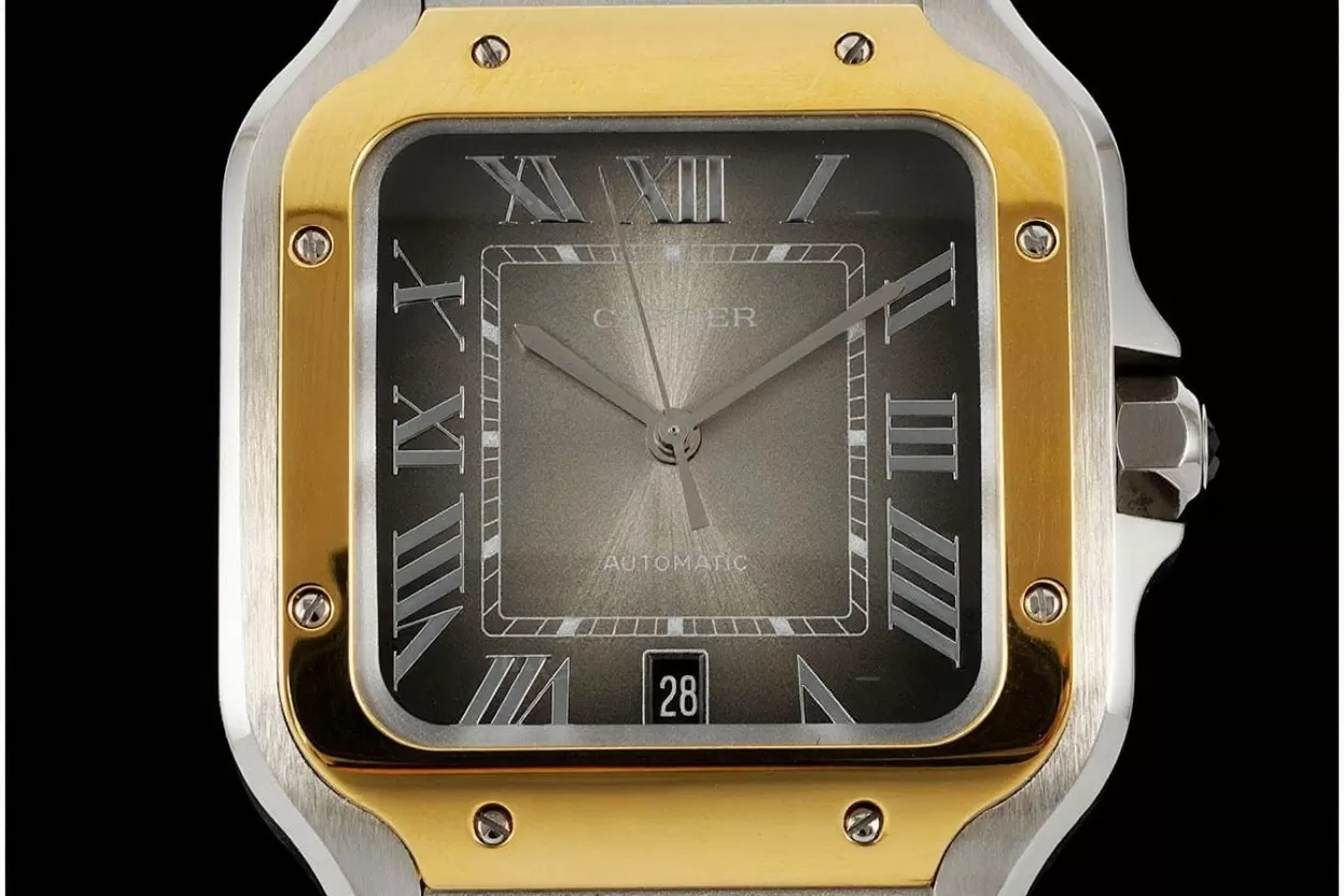 Santos De Cartier 40mm Mens XL YG/SS Grey Dial BVF MY9019 - Image 3