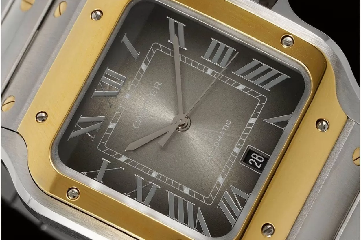 Santos De Cartier 40mm Mens XL YG/SS Grey Dial BVF MY9019 - Image 4
