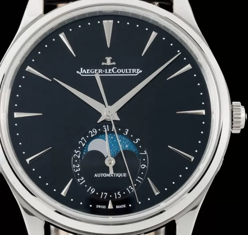 Master Ultra Thin Moonphase SS/LE Black/Stk APS A925 Super Clone - Image 2