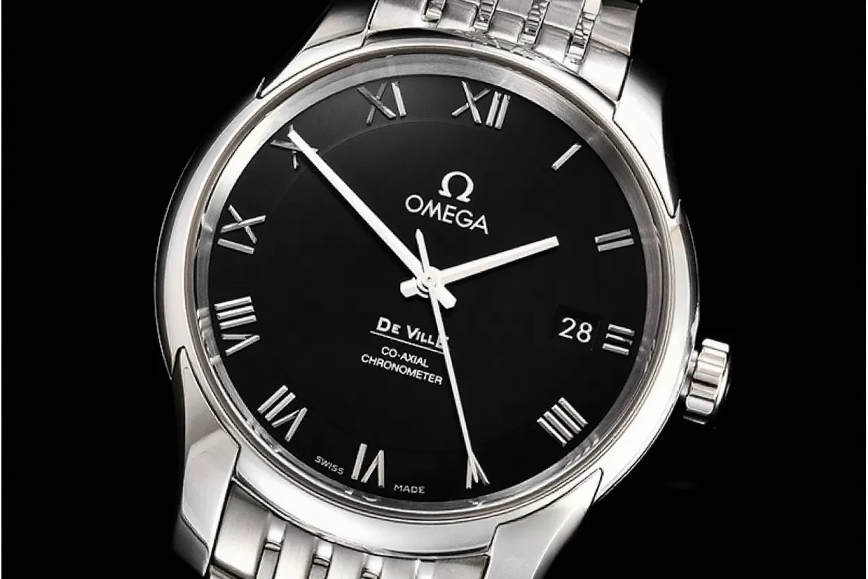 Omega - De Ville Mens Co-Axial 41mm SS/SS Black/Roman VSF A8500