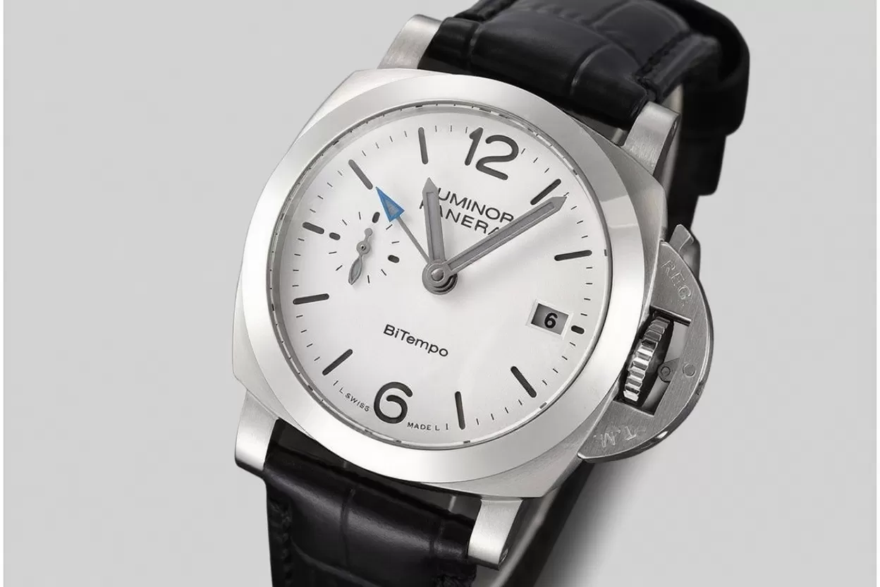Luminor PAM1367 Bitempo GMT 40mm SS/LE White Dial VSF P900