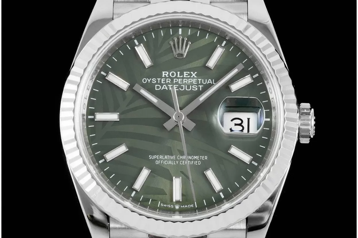 Datejust 126234 36mm Jub SS/SS Palm Motif Green/Stk VSF DD3235 - Image 2