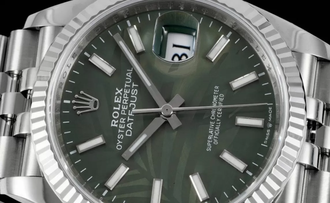 Datejust 126234 36mm Jub SS/SS Palm Motif Green/Stk VSF DD3235 - Image 3