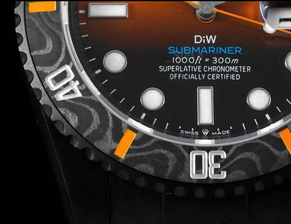 Submariner DIW 40mm 904L DLC/DLC Org/Blk Dial VSF VS3135 - Image 6