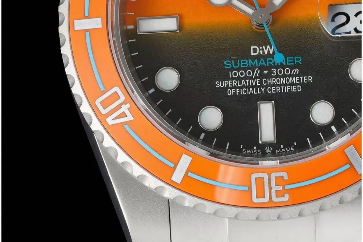 Submariner DIW 40mm 904L SS/SS Orange/Blk Dial VSF VS3135 - Image 3