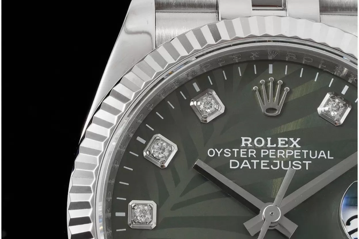 Datejust 126234 36mm Jub SS/SS Palm Motif Green/Dia VSF DD3235 - Image 4