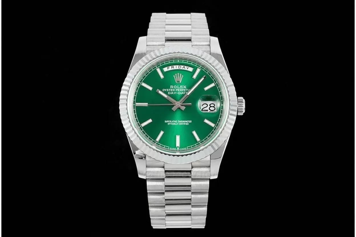 DayDate 228239 40mm SS/SS Light Green/Stk JDF V4 VR3255 (Gain Weight) - Image 4