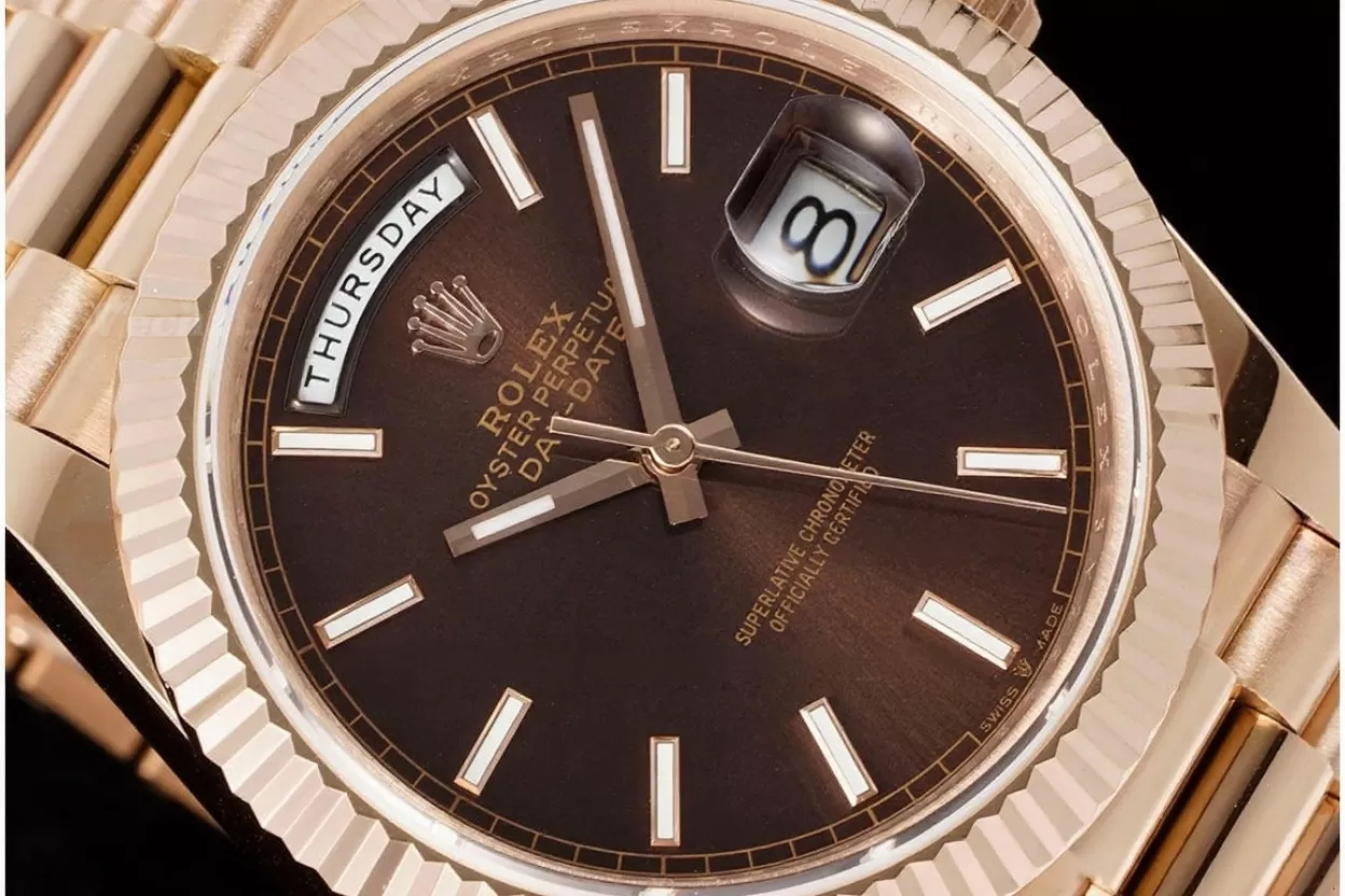 DayDate 228235 40mm RG/RG Brown/Stk JDF V4 VR3255 (Gain Weight) - Image 2