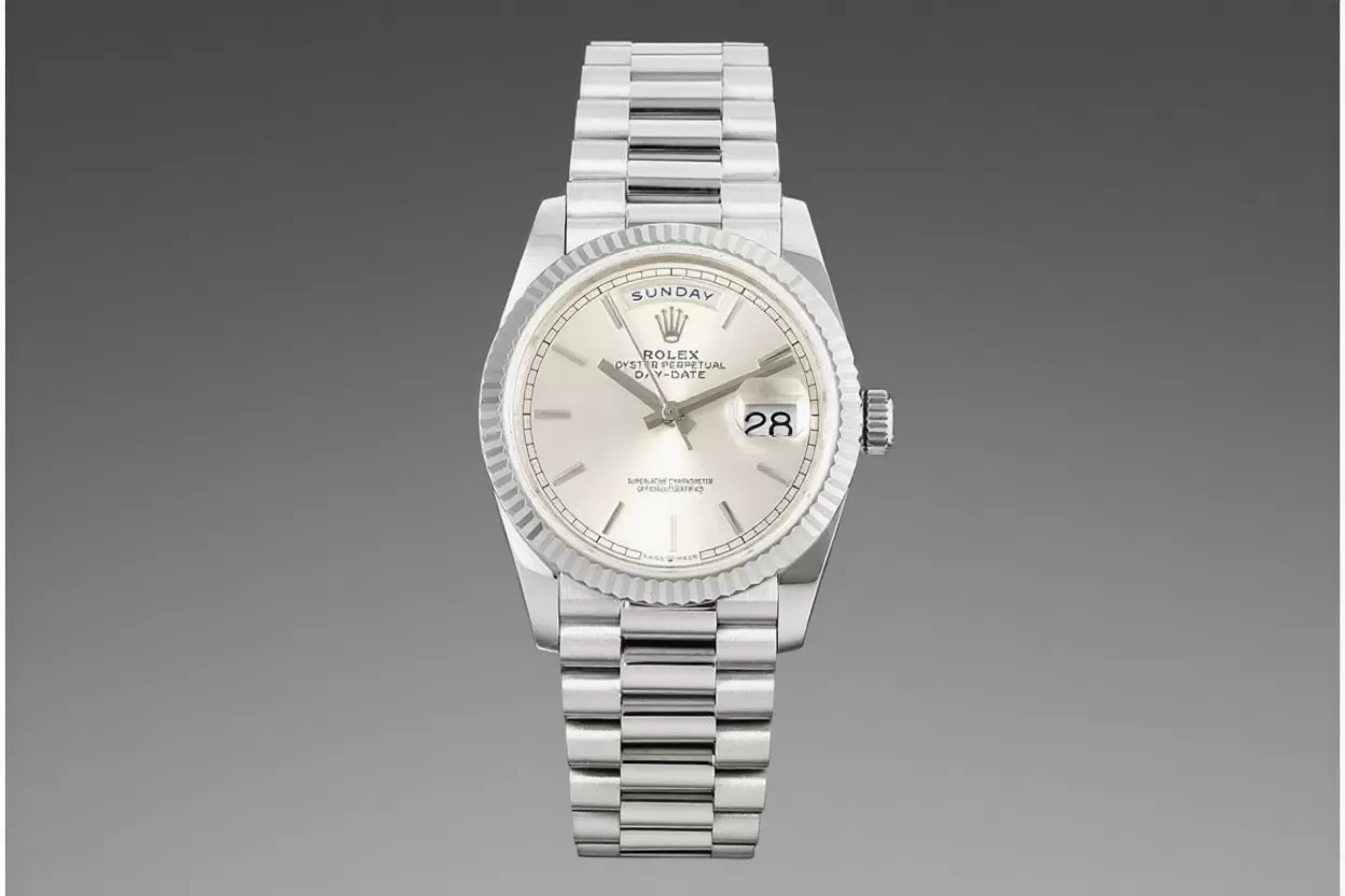 DayDate 128239 36mm SS/SS Silver/Stk QF V3 VR3255(Gain Weight) - Image 4