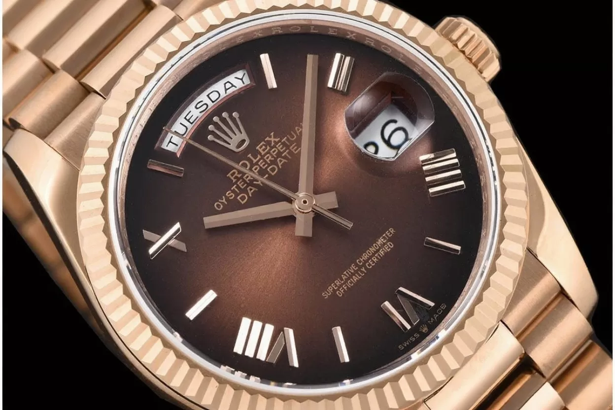 DayDate 128235 36mm RG/RG Brown/Rmn QF V3 VR3255(Gain Weight) - Image 3