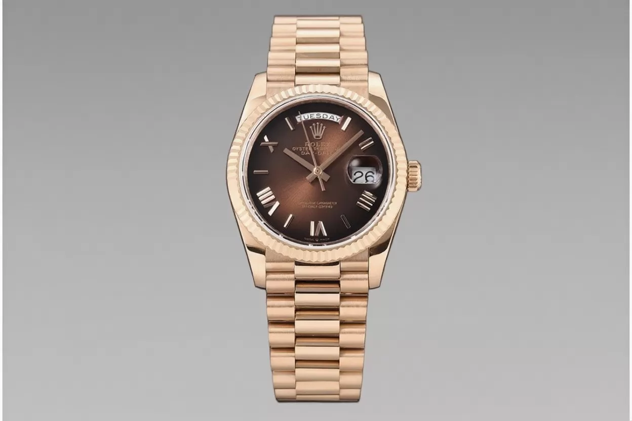 DayDate 128235 36mm RG/RG Brown/Rmn QF V3 VR3255(Gain Weight) - Image 4