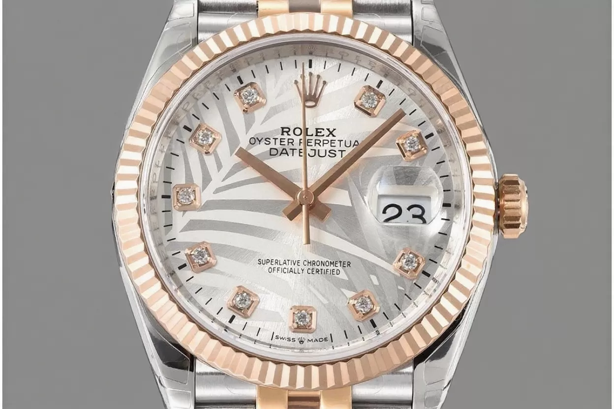 Datejust 126231 36mm Jub RG/SS Silver Palm Motif/Dia VSF DD3235 - Image 2