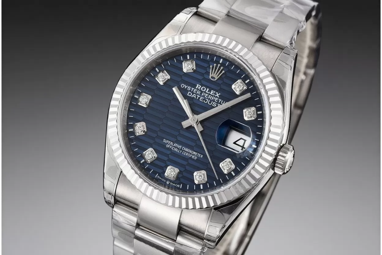 Datejust 126234 36mm Oys SS/SS Blue Textured/Dia VSF DD3235