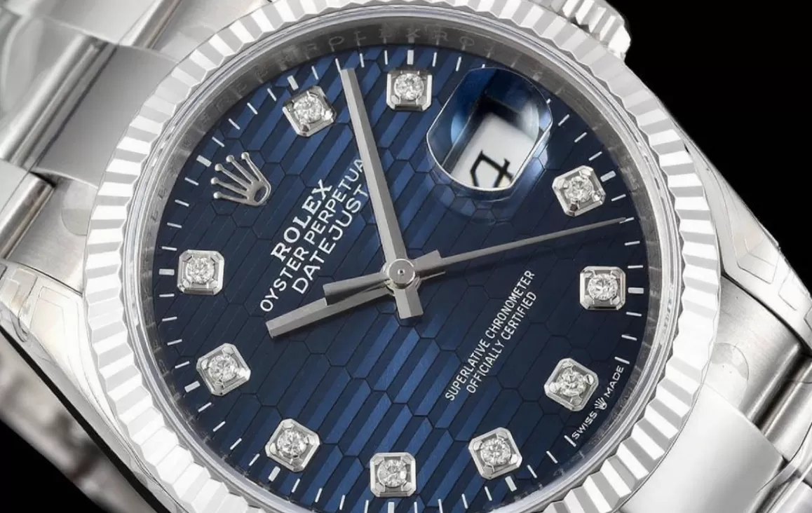 Datejust 126234 36mm Oys SS/SS Blue Textured/Dia VSF DD3235 - Image 3