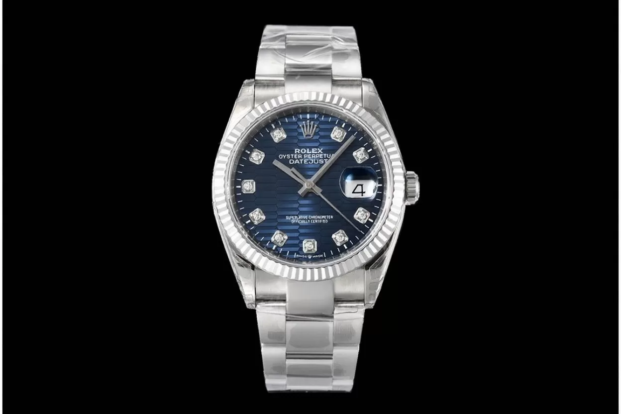 Datejust 126234 36mm Oys SS/SS Blue Textured/Dia VSF DD3235 - Image 4