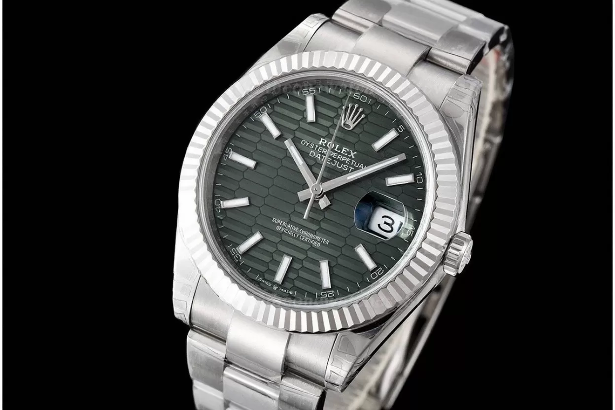 Datejust 126334 41mm Oys SS/SS Green Textured/Stk VSF DD3235