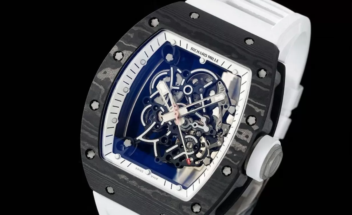 RM055 NTPT/RU White Rehaut on White Rubber Strap ZF RMUL2 Super Clone