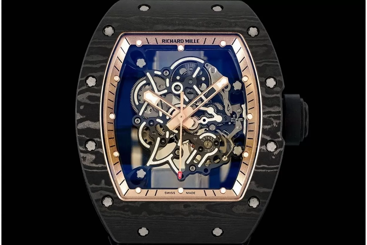 RM055 NTPT/RU Gold Rehaut on Black Rubber Strap ZF RMUL2 Super Clone - Image 2