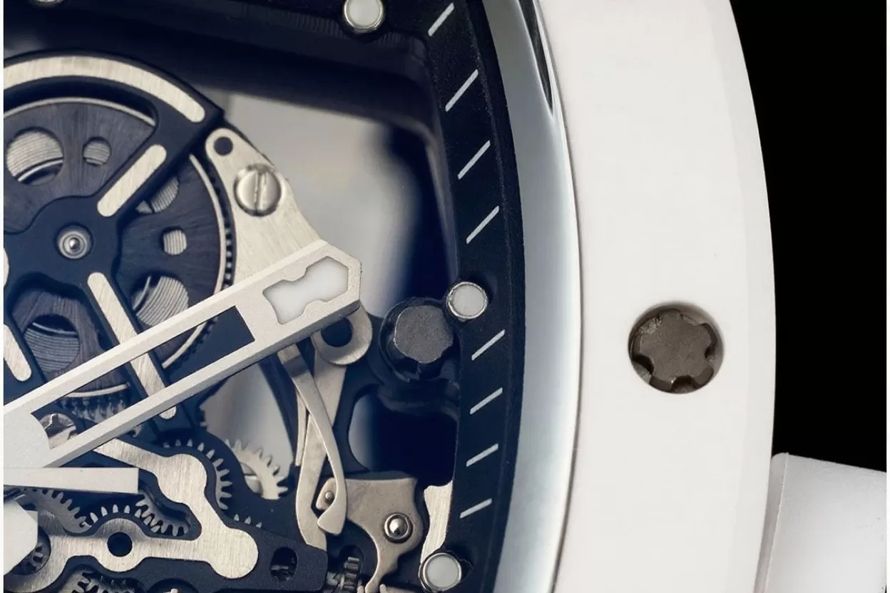 RM055 43mm White Cer/RU Skeleton Dial ZF RMUL2 Super Clone - Image 4