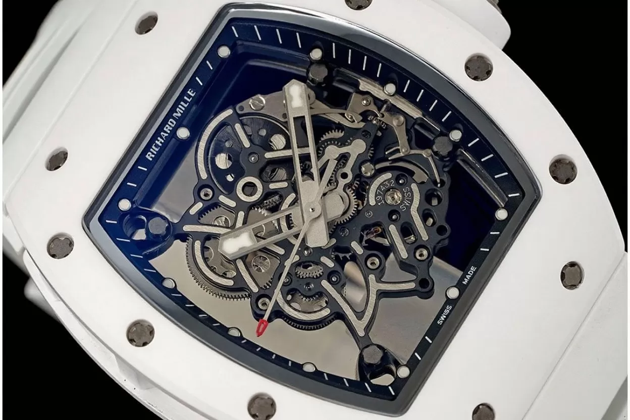 RM055 43mm White Cer/RU Skeleton Dial ZF RMUL2 Super Clone - Image 3