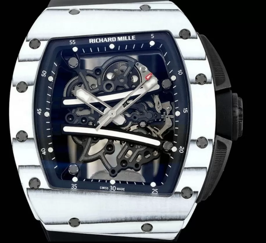 RM61-01 Yohan Blake White NTPT on Black Rubber Strap ZF RMUL2 - Image 2