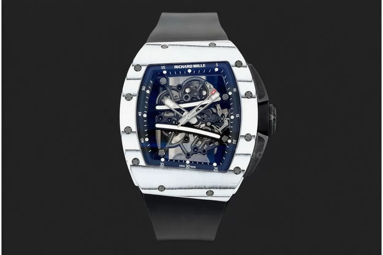 RM61-01 Yohan Blake White NTPT on Black Rubber Strap ZF RMUL2 - Image 4