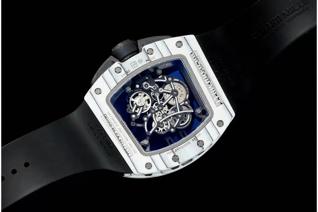 RM61-01 Yohan Blake White NTPT on Black Rubber Strap ZF RMUL2 - Image 6