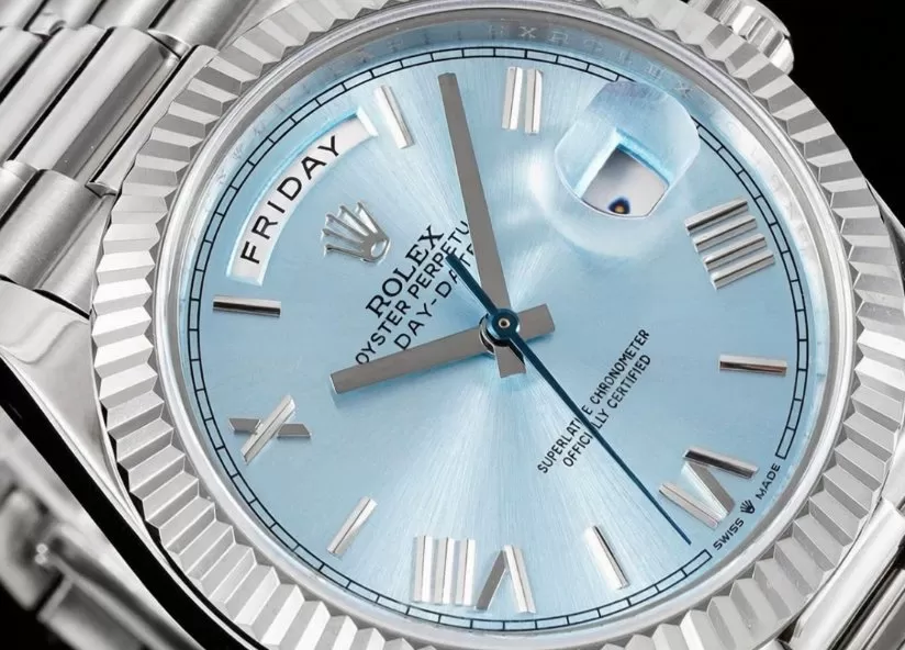 DayDate 228239 40mm Pres SS/SS Ice Blue Dial GSF A3255 (Tungsten Heavy Version) - Image 4