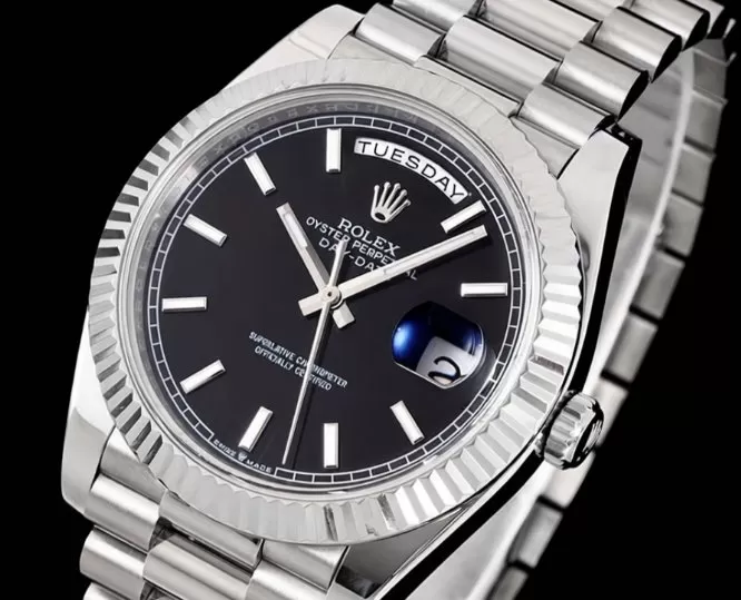 DayDate 228239 40mm Pres SS/SS Black/Stk GSF A3255 (Tungsten Heavy Version)