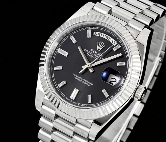 DayDate 228239 40mm Pres SS/SS Black/Dia GSF A3255 (Tungsten Heavy Version)