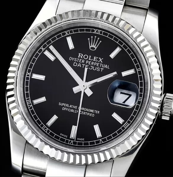 Rolex - DateJust Mens 36mm SS/SS Black Sticks BP Asia 2836
