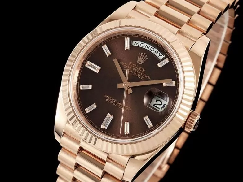 DayDate 228235 40mm RG/RG Brown/Dia QF V8 SH3255 (Gain Weight)