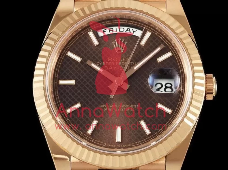 DayDate 228235 40mm RG/RG Brown Textured/Stk THBF V3 SH3255(Tungsten Heavy Version) - Image 2