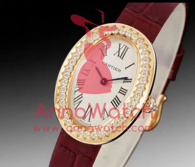 Baignoire Ladies 31mm Dia Red RG/LE White Dial AF Quartz
