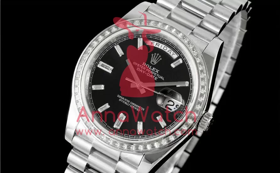 DayDate 228349 40mm Dia SS/SS Black/Dia QF V5 A2836(Gain Weight)