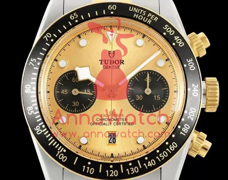 Black Bay Chrono 41mm Jub SS/YG Gold/Blk Dial BLSF A7750