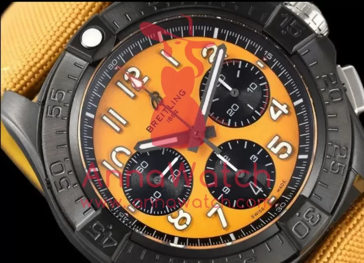 Avenger B01 Chrono Night Mission 44mm DLC/NY Yellow Dial BLSF Cal.01 - Image 4