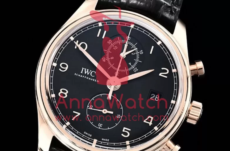 IWC - Portugieser Chronograph Classic RG/LE Black YLF A7750 - Image 5