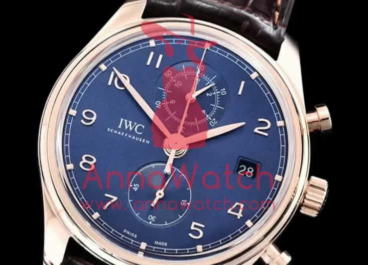 IWC - Portugieser Chronograph Classic RG/LE Blue YLF A7750 - Image 3