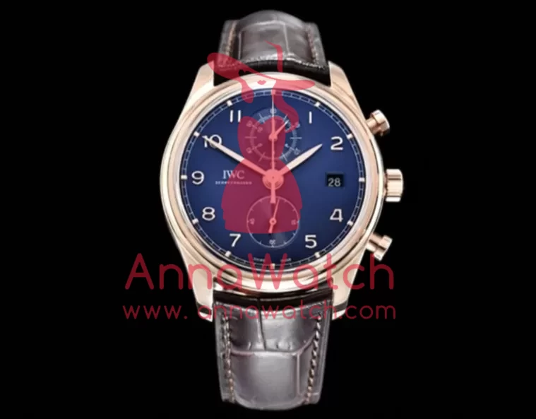 IWC - Portugieser Chronograph Classic RG/LE Blue YLF A7750 - Image 2