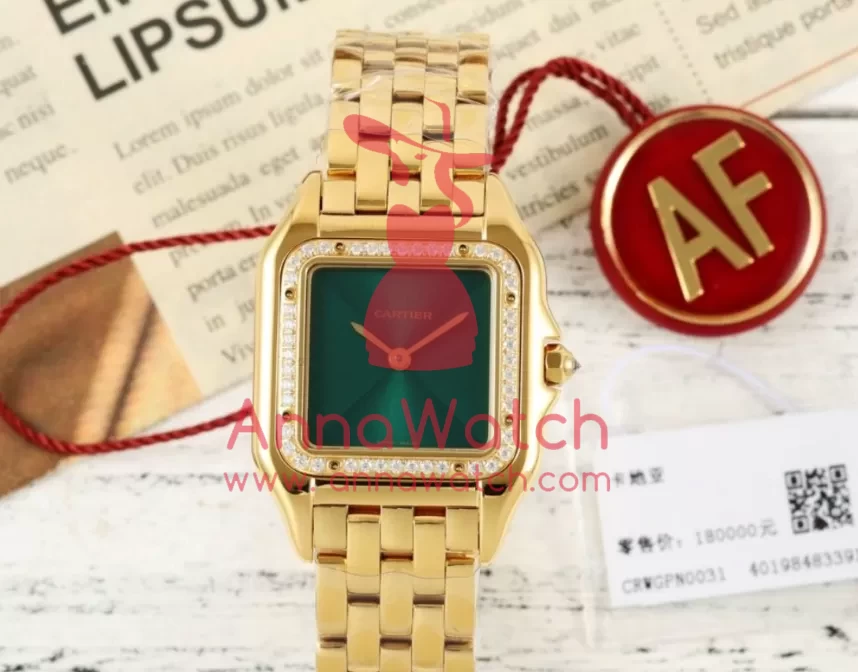 Panthere Secrete De Ladies 22mm Dia YG/YG Green Dial AF Quartz - Image 4
